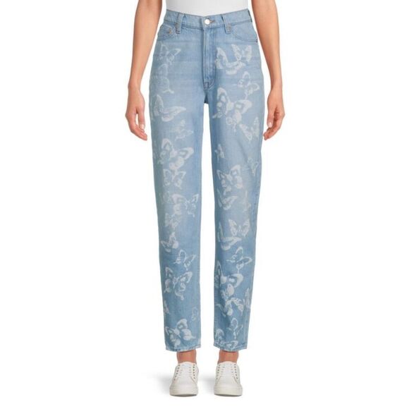 MOTHER Snacks Twizzy Butterfly High Rise Straight Jeans NWT Size 27 - Picture 1 of 10